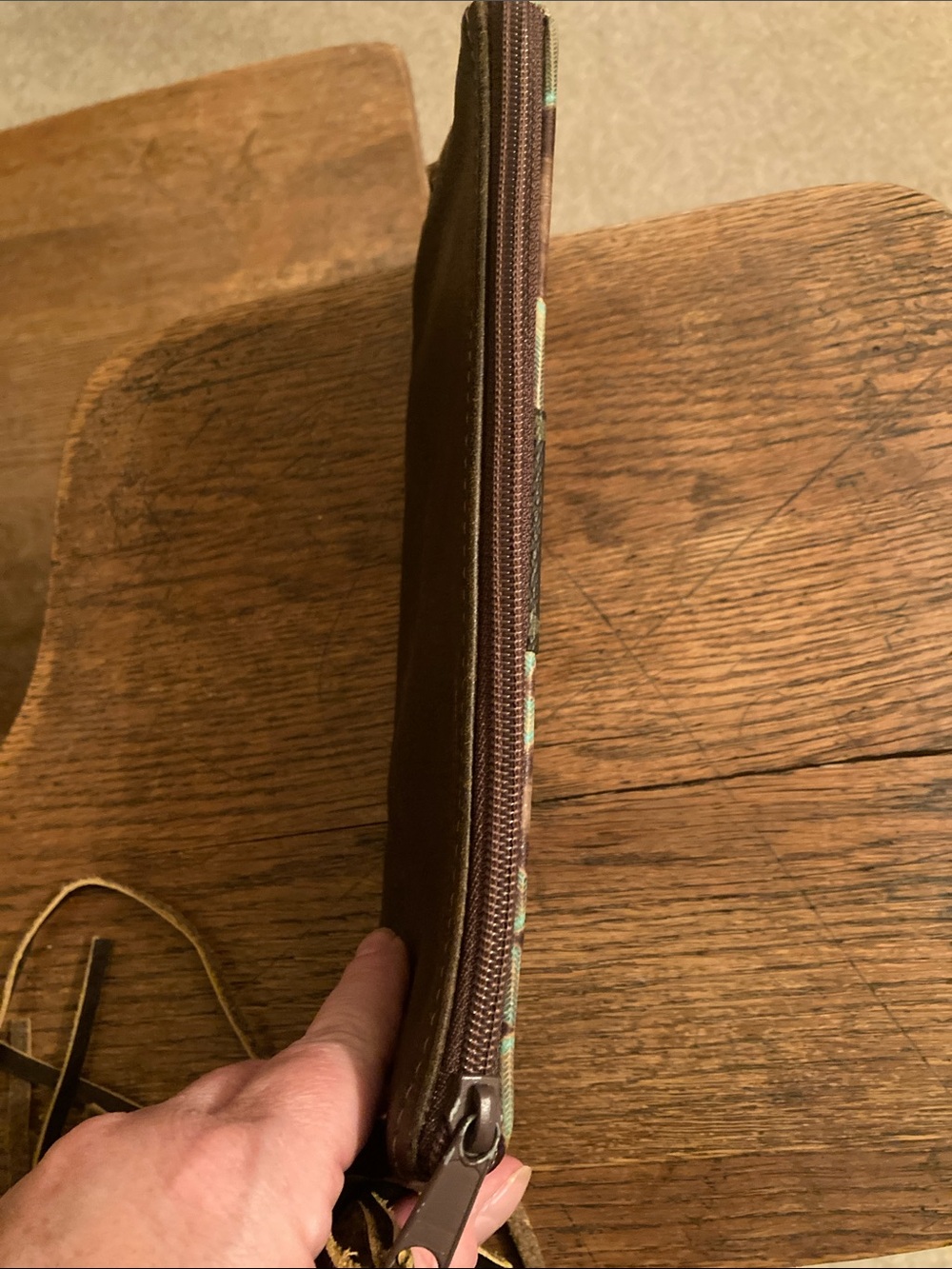 keep it gypsy Upcycled Louis Vuitton Wristlet with Fringe Like New! - Picture 7 of 8